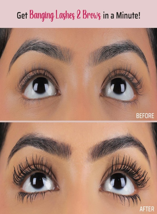 LAMIOR LA MIOR What The Lash! Mascara & Flexilift Brow Gel Duo - Extreme Volume + Length + Hypercurl, 24 Hr Wear, Waterproof, False Lash Effect, 2-in-1 Tinted Brow Lift with Biotin & Argan (Ultra Black) - Image 2
