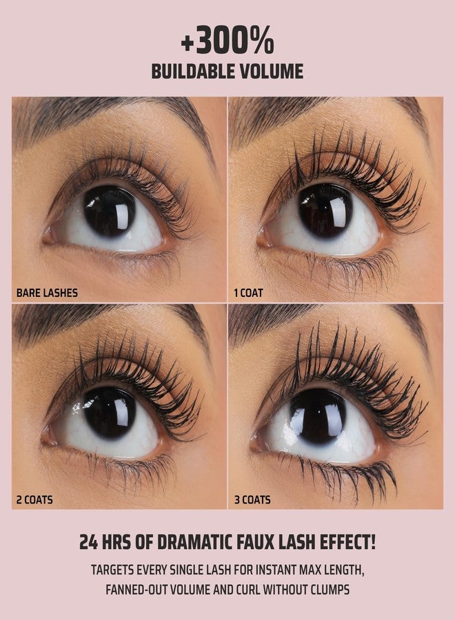 LAMIOR LA MIOR What The Lash! Mascara & Flexilift Brow Gel Duo - Extreme Volume + Length + Hypercurl, 24 Hr Wear, Waterproof, False Lash Effect, 2-in-1 Tinted Brow Lift with Biotin & Argan (Ultra Black) - Image 4