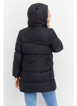 Tumi Women Plain Long Sleeve Hoodie Jacket, Black  - Image 3