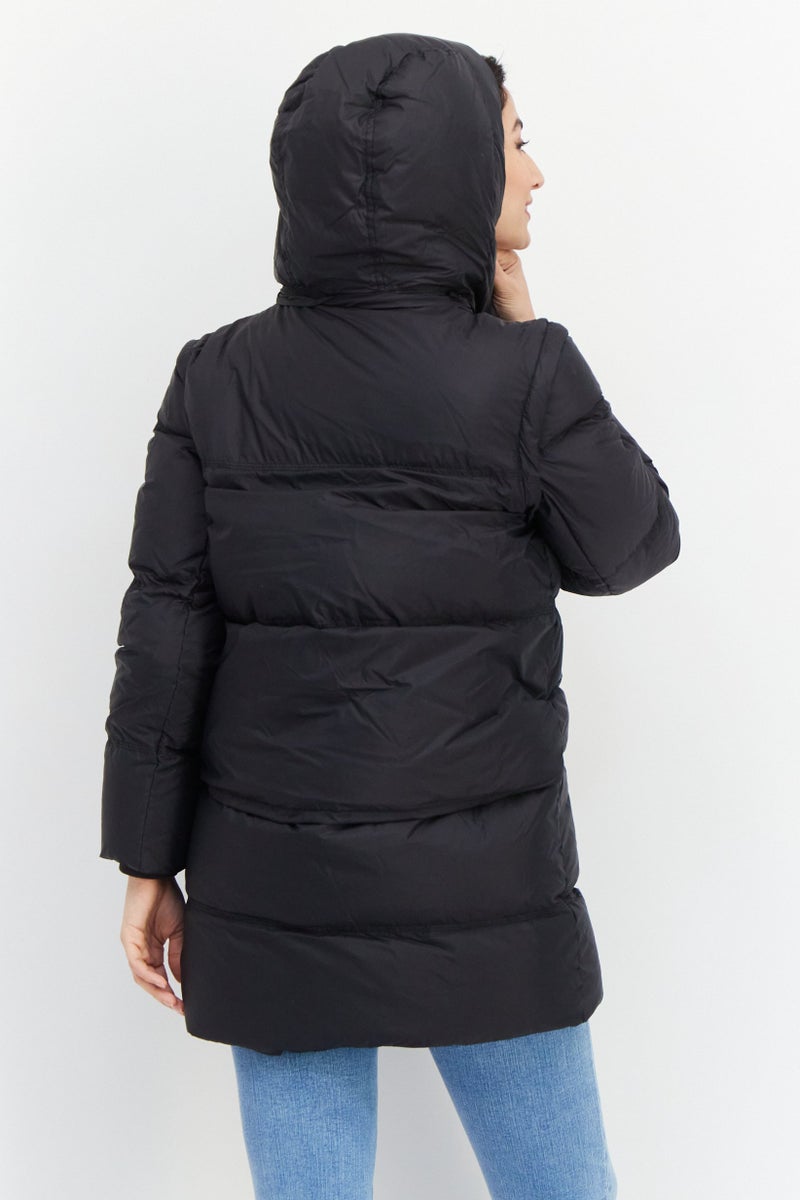 Tumi سترة هودي طويلة الأكمام للنساء، سوداء - Image 4