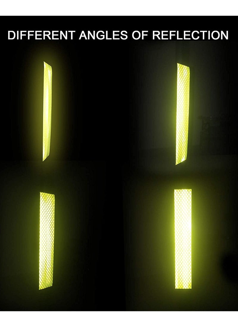 ملصقات شريط عاكس قوي رؤية ليلية عالية الكثافة ملصق عاكس تحذير سلامة عالمي من الدرجة الماسية مقاوم للماء ذاتي اللصق لصندوق السيارة 35.2'' (أصفر) - Image 3