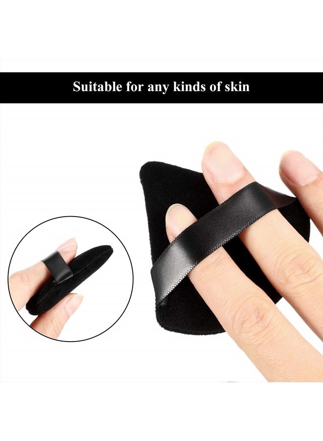 Maitys 12 Pieces Powder Puff Triangle Face Makeup Cosmetic for Loose Powder Soft Body Washable Reusable Foundation Sponge Mineral Wet Dry Makeup Tool(Black, Small) - Image 4