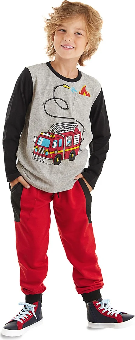 Denokids Firefighter Boy T-Shirt Trousers Set
