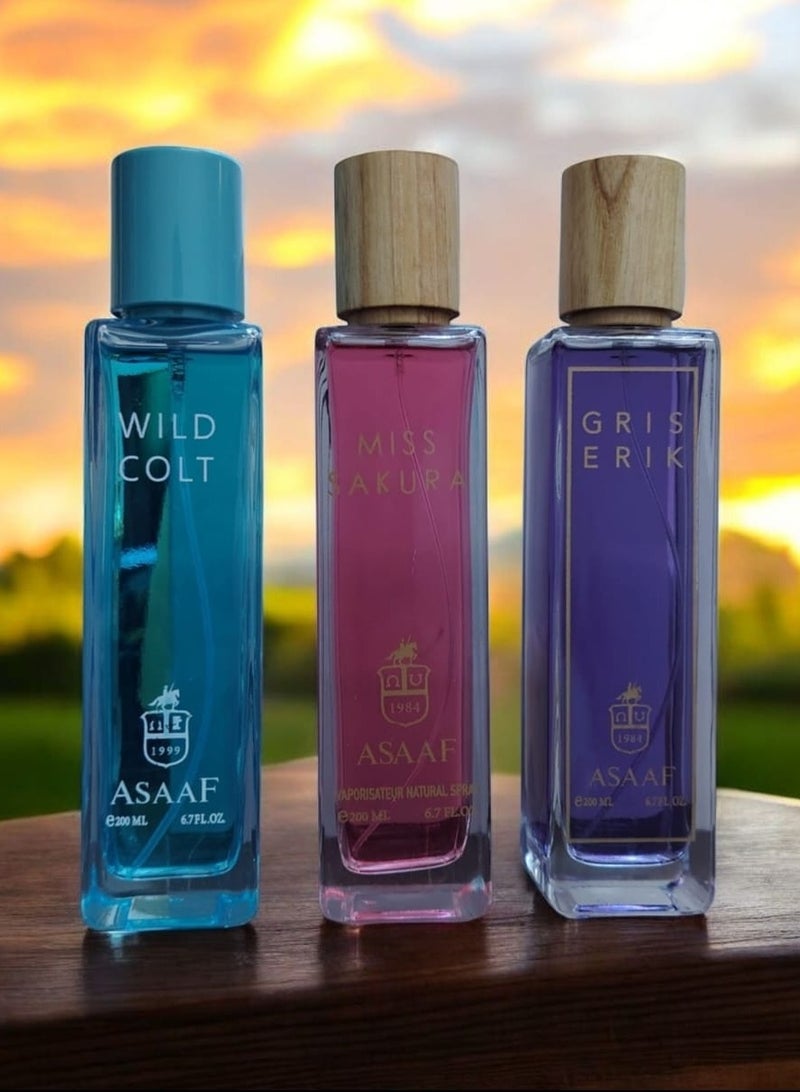 عساف مجموعة 3 عطور عساف كل عبوة 200 مل - Image 1