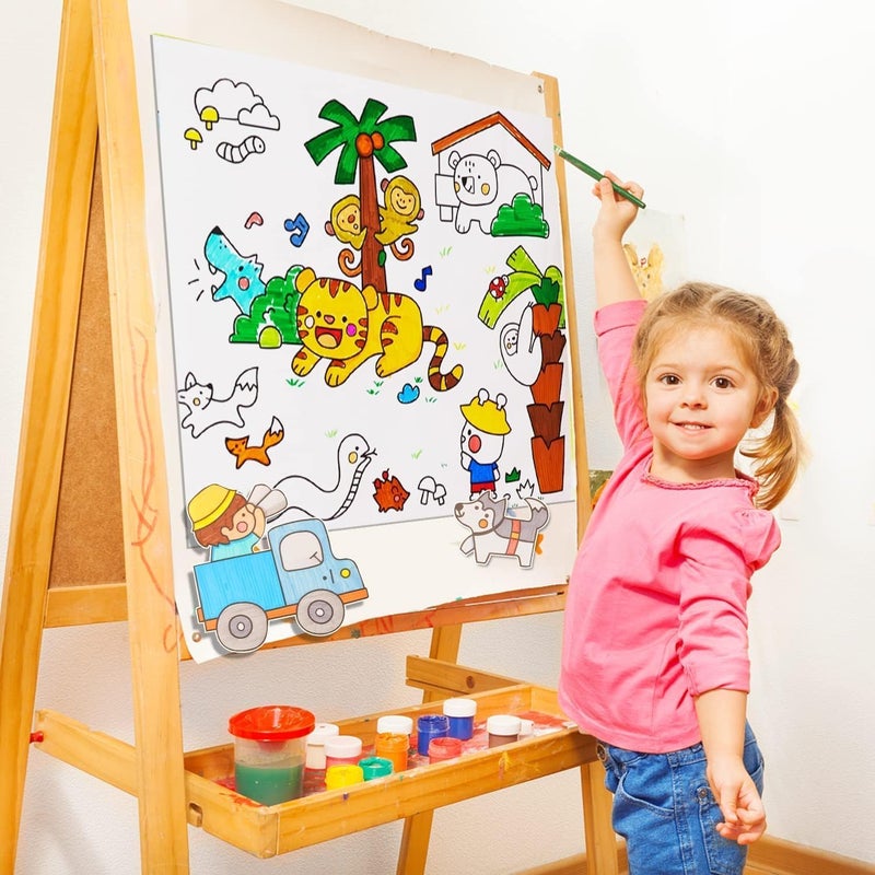 NIL JO Children Doodle Scroll 30 x 300 CMChildren Drawing Roll Blank Coloring Pages Childrens Drawing ScrollColor Filling Paper ScrollKids Coloring Drawing Paper RollWall Floor DIY Painting Color Filling Paper - Image 3