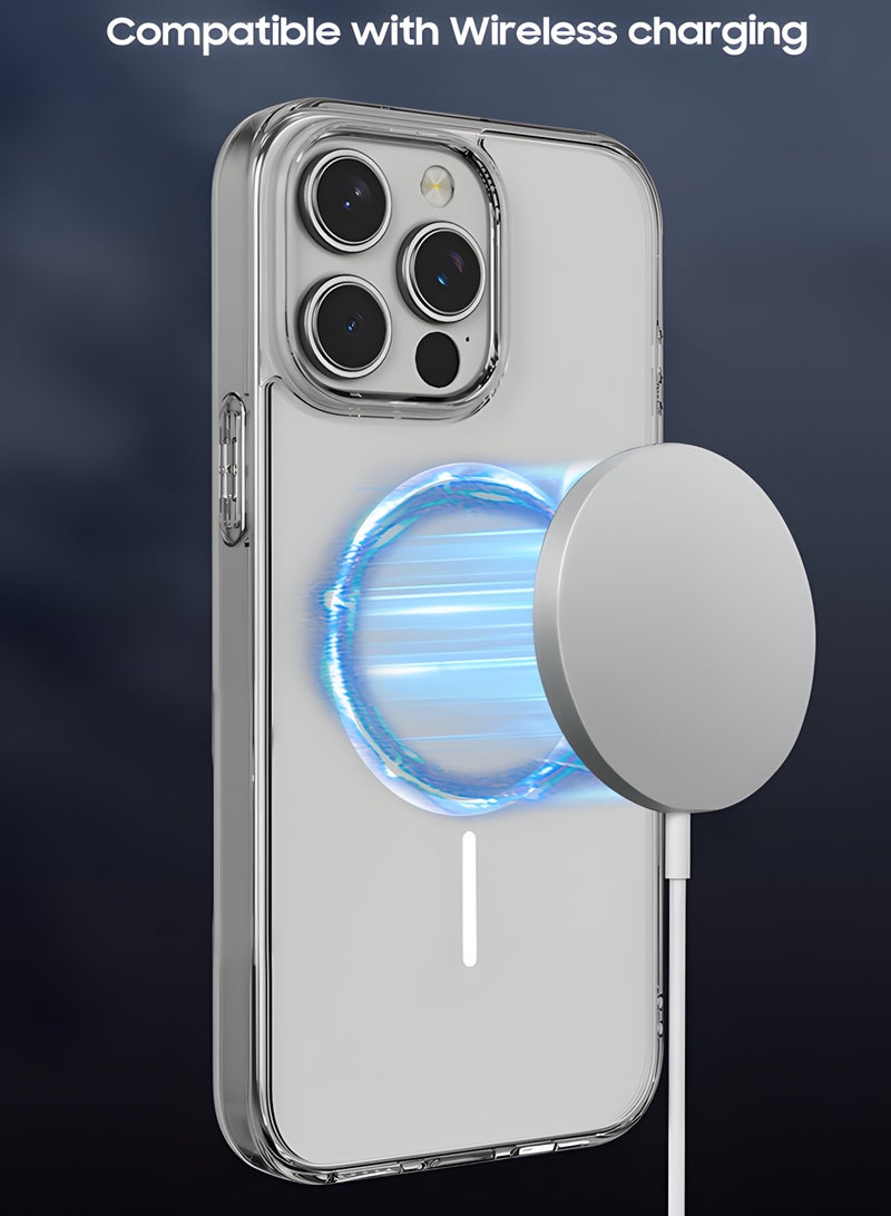 Magsafe Case for iPhone 15 Pro Max Magsafe Clear Cover Magnetic Wireless Charging Support, Shockproof Protection, Scratch-Resistant for iPhone 15 Pro Max - Clear - Image 5