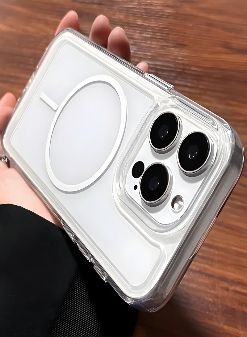 Magsafe Case for iPhone 15 Pro Max Magsafe Clear Cover Magnetic Wireless Charging Support, Shockproof Protection, Scratch-Resistant for iPhone 15 Pro Max - Clear - Image 3