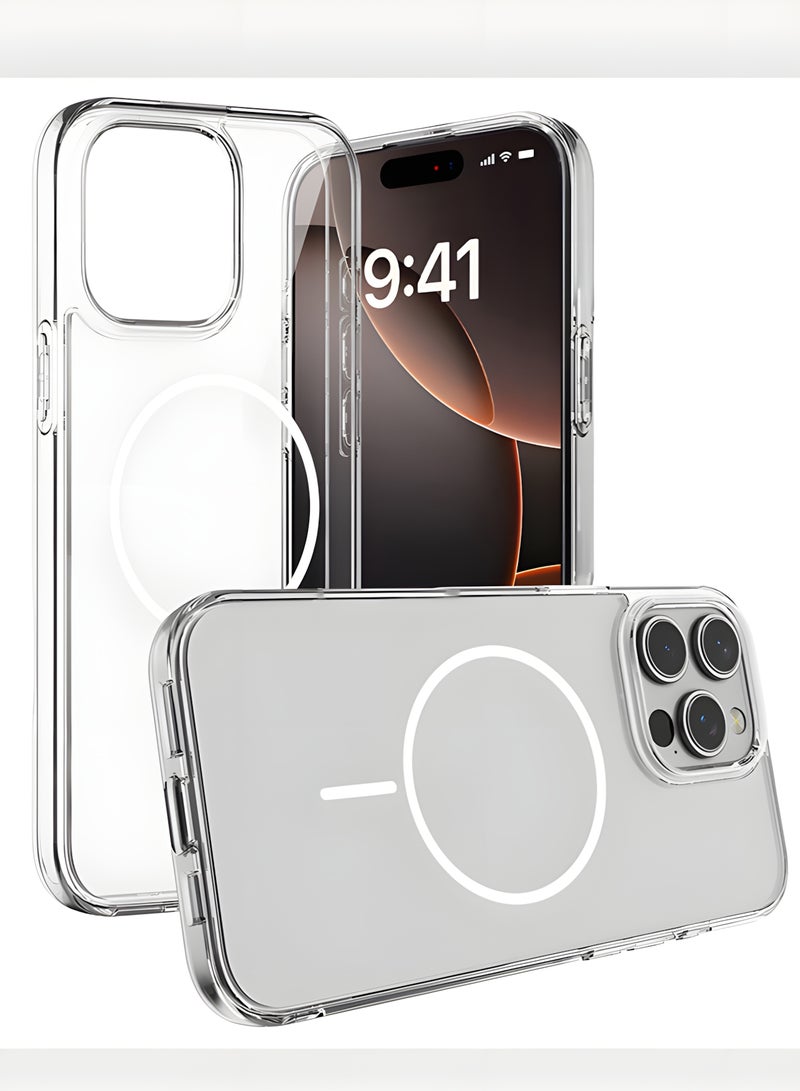 Magsafe Case for iPhone 15 Pro Max Magsafe Clear Cover Magnetic Wireless Charging Support, Shockproof Protection, Scratch-Resistant for iPhone 15 Pro Max - Clear - Image 2