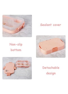 Cool Baby COOLBABY Kids Lunch Box, Bento Box for Kid with 6 Compartments, Suitable for Microwave and Dishwasher, 920ml Lunch Container for Kids(Pink）  - Image 4