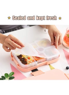 Cool Baby COOLBABY Kids Lunch Box, Bento Box for Kid with 6 Compartments, Suitable for Microwave and Dishwasher, 920ml Lunch Container for Kids(Pink）  - Image 3