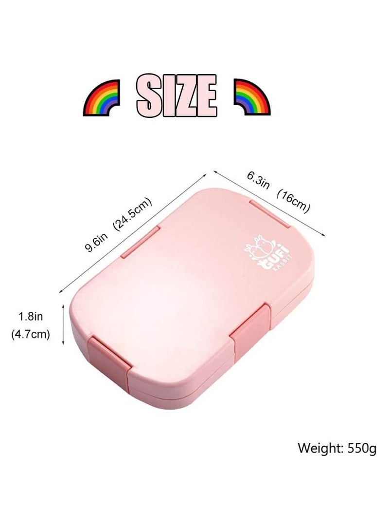 Cool Baby COOLBABY Kids Lunch Box, Bento Box for Kid with 6 Compartments, Suitable for Microwave and Dishwasher, 920ml Lunch Container for Kids(Pink）  - Image 5