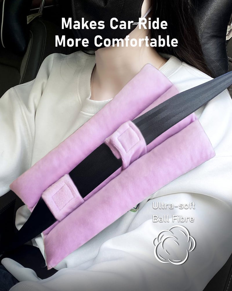 BELINOUS Seat Belt Pillows for Post Mastectomy Surgery, Seatbelt Chest Cushions After Heart Surgery for Car, Port Pillows for Chemo and Breast Cancer Patients' Comfort (Purple) - Image 2