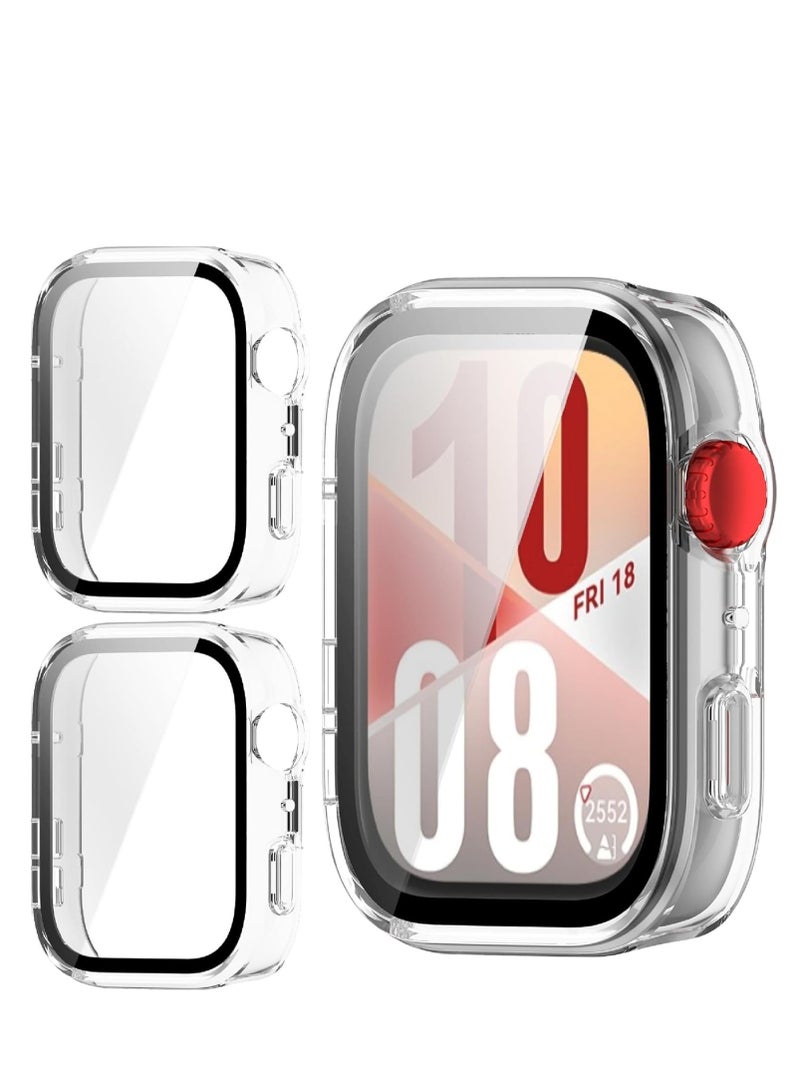 Case Compatible with Huawei Watch Fit 4 Pro, [2 Pack] Screen Protector + Hard Frame, Total Package Protection - Transparent+Transparent - Image 1