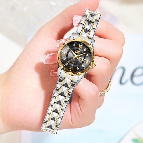 OPK Watch for Women Gold Black Bling Diamond Business Female Watch Stainless Steel Easy to Read Small Ladies Wrist Watches Luminous Waterproof - Image 5