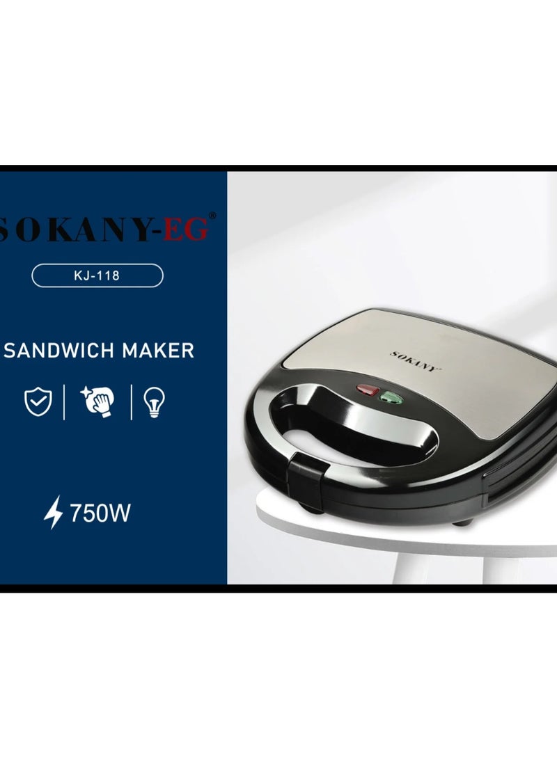 سوكاني توستر جريل سوكاني 750 وات وش استلس ضد الكسر KJ-118 - Image 3