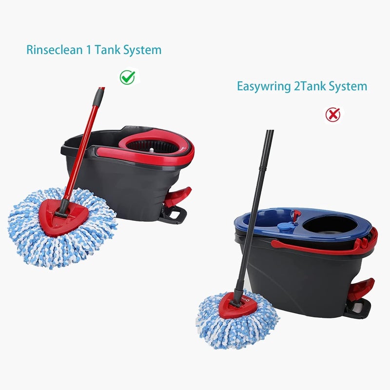 HANZENMA 4 قطع رؤوس بديلة للممسحة الدوارة متوافقة مع ممسحة O Cedar EasyWring الدوارة، حشوات ممسحة دوارة من الألياف الدقيقة، رأس ممسحة أرضية بديل للتنظيف السهل - Image 2