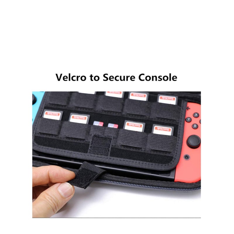 Zikra Carrying Case Compatible with Nintendo Switch/Switch OLED/Switch Lite with 2 Pack Tempered Glass Screen Protectors, Waterproof Design with 10 Game Card Slots & Accessory Pocket for Travel - Image 5