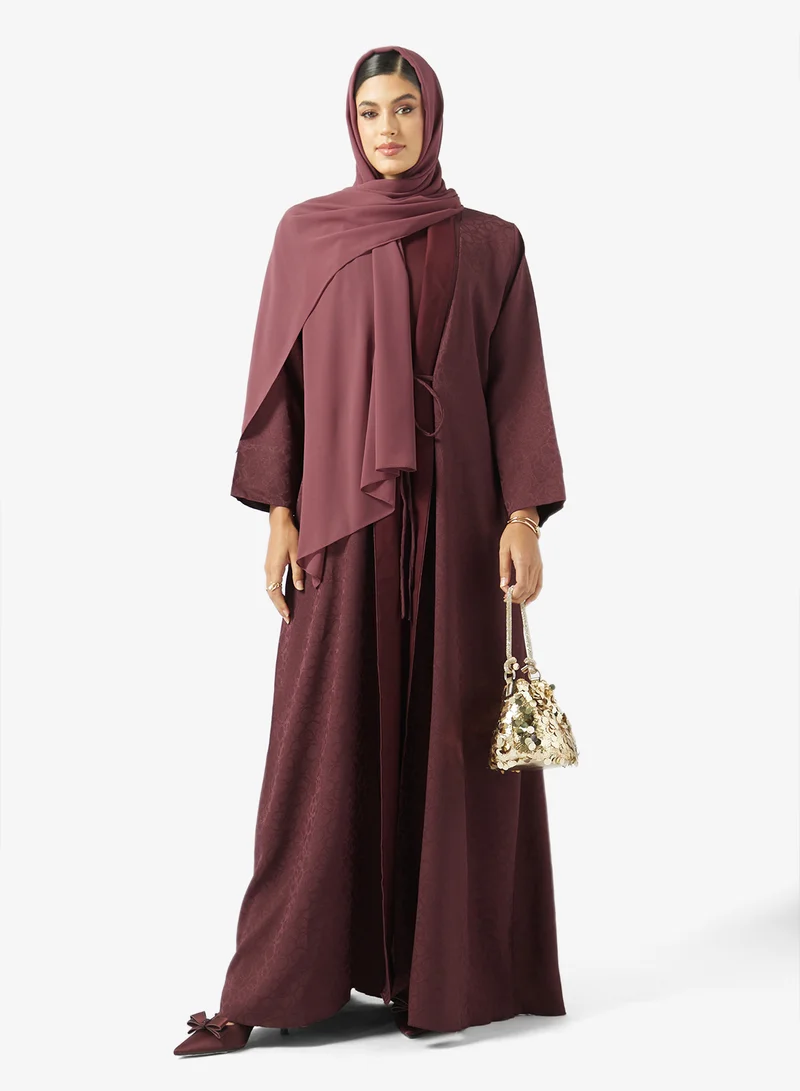 Khizana Abaya With Tie Up Detail & Sheila