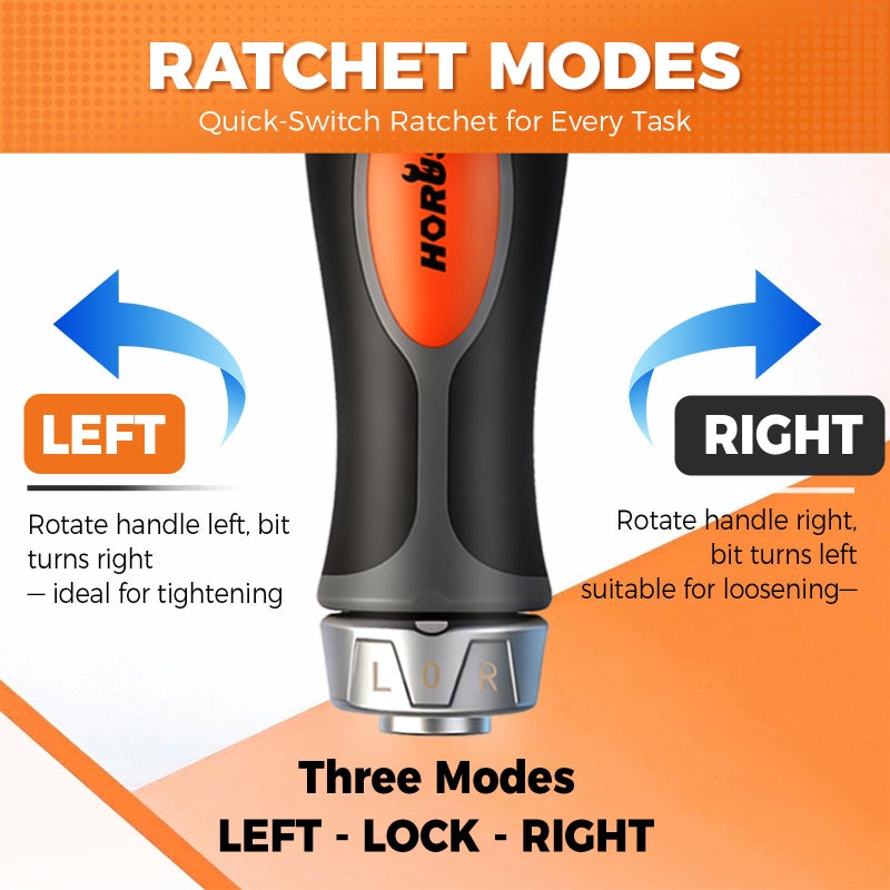 HORUSDY 6-in-1 Ratcheting Screwdriver Set, Magnetic Multi-Bit Screwdriver with Built-in Premium S2 Bits & 126mm Extension Bar, Dad Mens Gifts for Christmas, All-in-One Tool for Home Repair, DIY - Image 4
