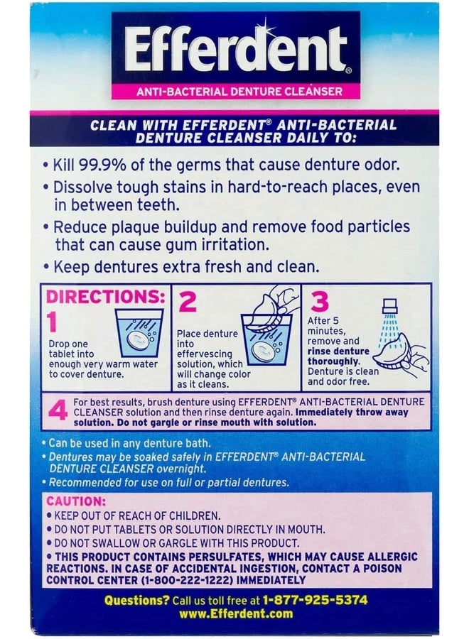 Efferdent Anti-bacterial Denture Cleanser 120 Tablets - Image 2