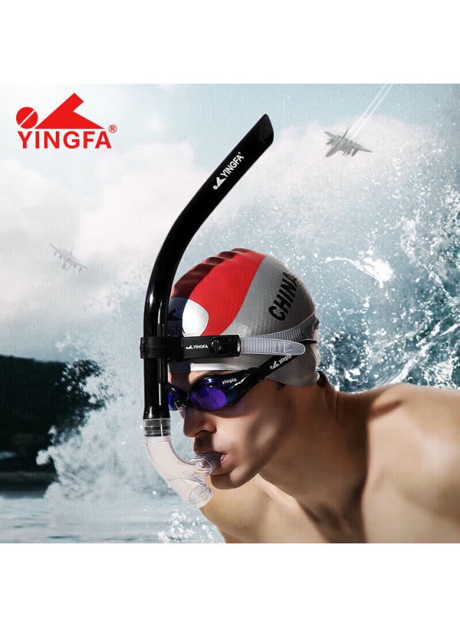 Yingfa Swimming Breath Tube, Professional Training Snorkeling Respirator, Pre-fixed Freestyle Full-wet Breathing Tube, Black - Image 2