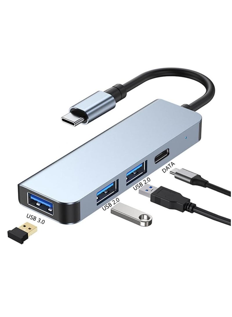 TIGER - USB C Hub for MacBook Pro/Air, 4-in--1 USB--C to USB Multiport Adapter with 3 USB Ports & 1 USB-C Data/PD Port – Super Speed Data Transfer for MacBook Pro/Air, iMac, Dell XPS, Lenovo ThinkPad – Compact, Fast, Reliable Connectivity Solution - Image 1