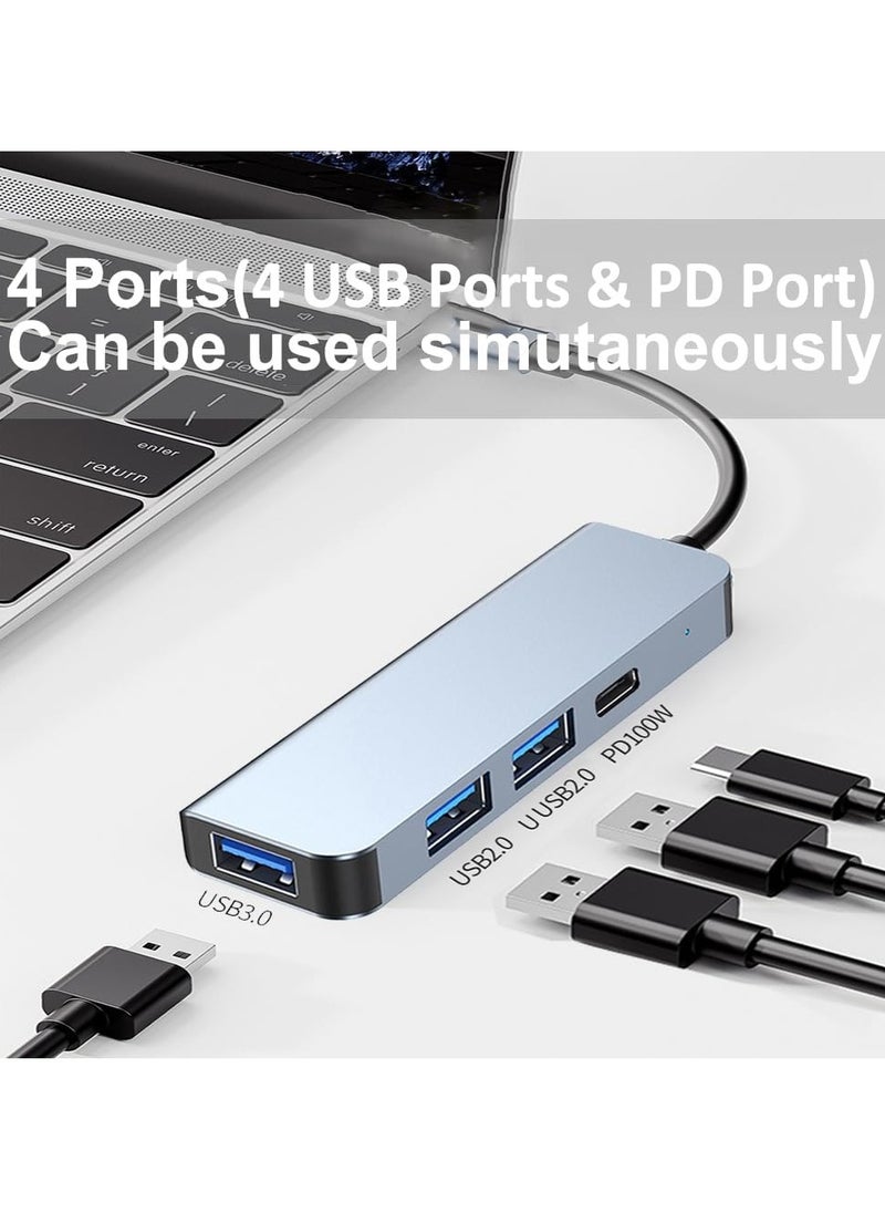 TIGER - USB C Hub for MacBook Pro/Air, 4-in--1 USB--C to USB Multiport Adapter with 3 USB Ports & 1 USB-C Data/PD Port – Super Speed Data Transfer for MacBook Pro/Air, iMac, Dell XPS, Lenovo ThinkPad – Compact, Fast, Reliable Connectivity Solution - Image 1