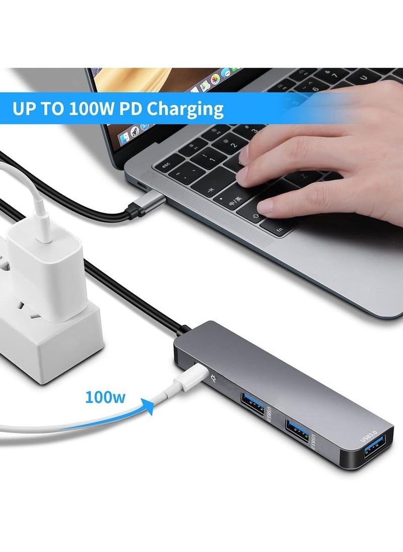 TIGER - USB C Hub for MacBook Pro/Air, 4-in--1 USB--C to USB Multiport Adapter with 3 USB Ports & 1 USB-C Data/PD Port – Super Speed Data Transfer for MacBook Pro/Air, iMac, Dell XPS, Lenovo ThinkPad – Compact, Fast, Reliable Connectivity Solution - Image 1