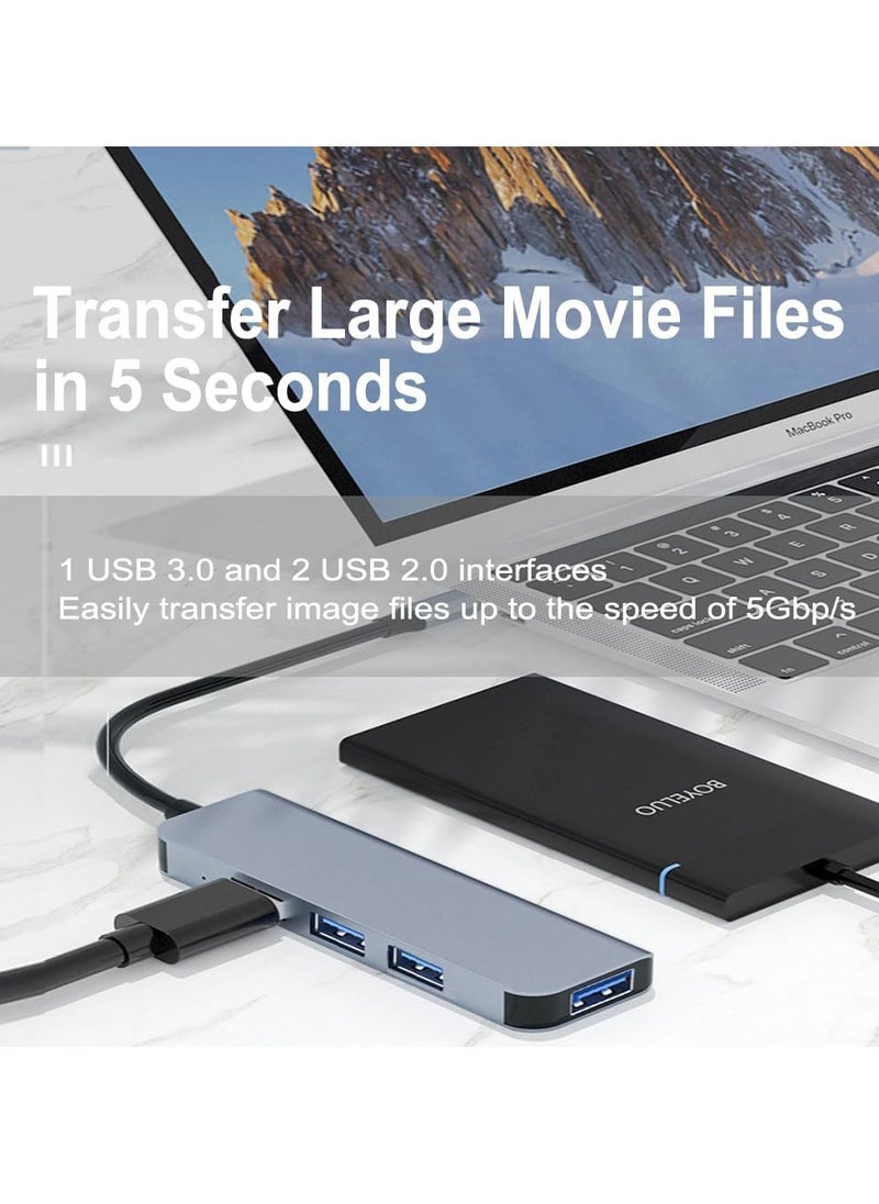 TIGER - USB C Hub for MacBook Pro/Air, 4-in--1 USB--C to USB Multiport Adapter with 3 USB Ports & 1 USB-C Data/PD Port – Super Speed Data Transfer for MacBook Pro/Air, iMac, Dell XPS, Lenovo ThinkPad – Compact, Fast, Reliable Connectivity Solution - Image 1