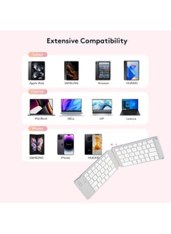 Rock Pow Foldable Bluetooth Keyboard - Portable Wireless Keyboard Rechargeable Full Size Ultra Slim Folding Keyboard for iOS Android Windows Smartphone Tablet and Laptop  - Image 5