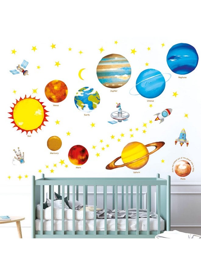 Decowall Ds8007 Planets In The Space Kids Wall Stickers Wall Decals Peel And Stick Removable Wall Stickers For Kids Nursery Bedroom Living Room (Small) D?Cor - Image 4