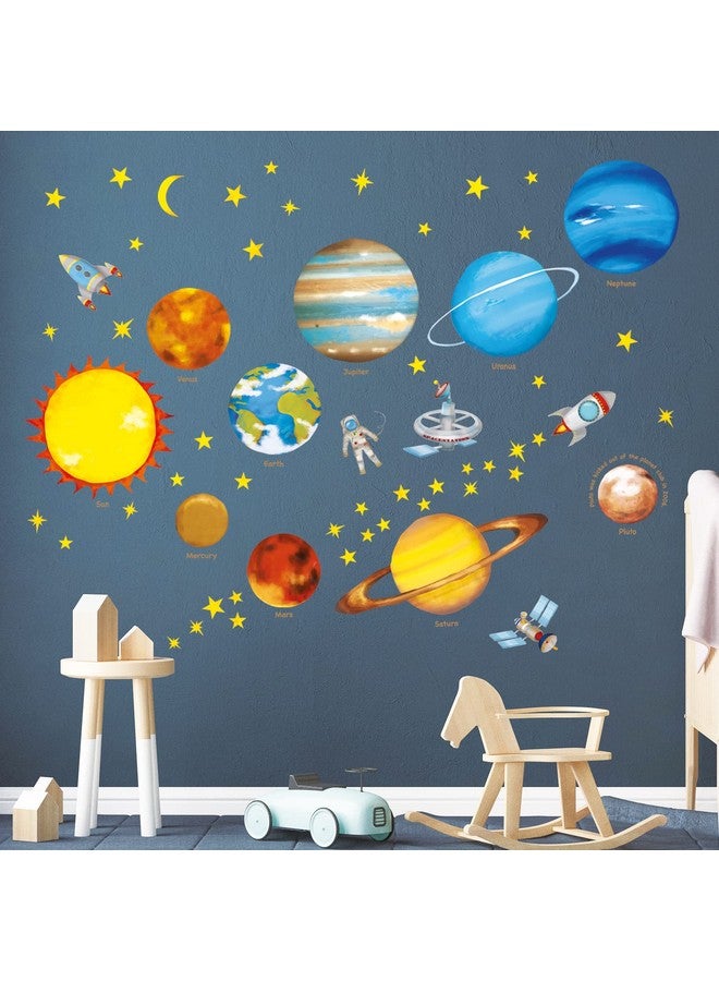 Decowall Ds8007 Planets In The Space Kids Wall Stickers Wall Decals Peel And Stick Removable Wall Stickers For Kids Nursery Bedroom Living Room (Small) D?Cor - Image 3