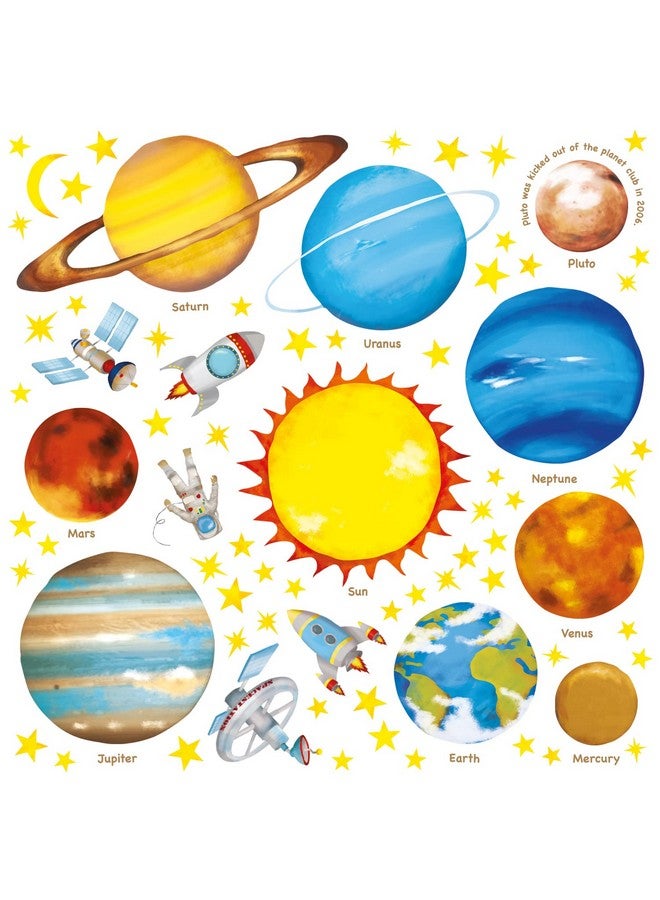 Decowall Ds8007 Planets In The Space Kids Wall Stickers Wall Decals Peel And Stick Removable Wall Stickers For Kids Nursery Bedroom Living Room (Small) D?Cor - Image 2