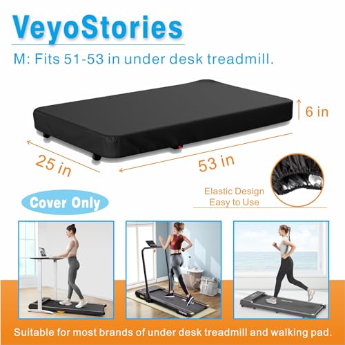 VeyoStories غطاء غبار للمشي VeyoStories تحت المكتب - غطاء مضاد للماء ومضاد للغبار ومطاطي لمشاية 51 53 تحت المكتب - غطاء مضاد للغبار للمشاية المحمولة القابلة للطي والصغيرة - Image 3