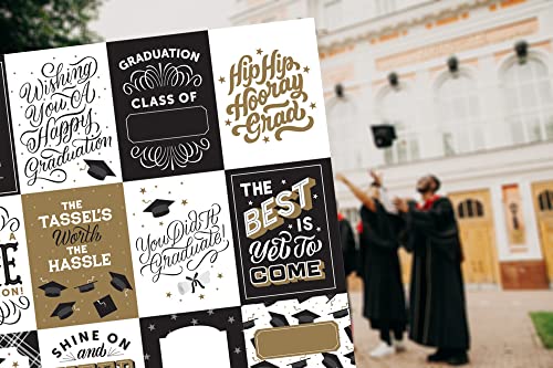 Trendzeen Graduation Scrapbooking Paper - Elegant 12x12 Graduation Scrapbook Paper with Cap, Diploma, and Fun Phrases | Graduation Theme Scrapbook Paper for Photo Album, Decor, DIY Crafts | 6 Items Total - Image 4