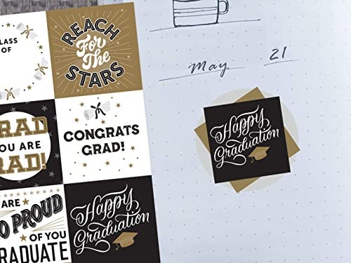 Trendzeen Graduation Scrapbooking Paper - Elegant 12x12 Graduation Scrapbook Paper with Cap, Diploma, and Fun Phrases | Graduation Theme Scrapbook Paper for Photo Album, Decor, DIY Crafts | 6 Items Total - Image 3