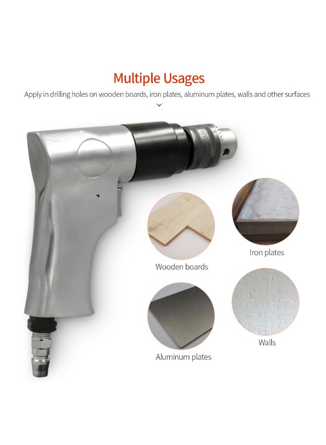 NIBEMINENT Reversible Air Drilling Machine Silver 16.5 x 14.5 3.3cm - Image 4