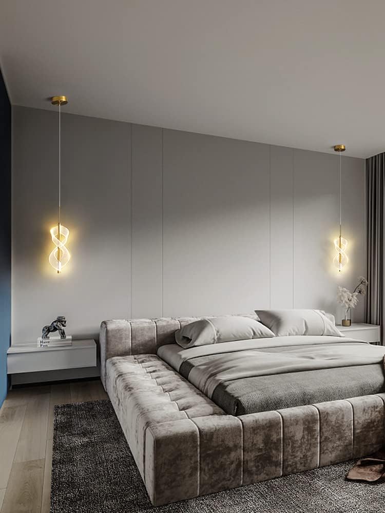 CITRA Led Pendant Light Acrylic Wavy Island Ceiling Lights (Gold) - Warm White - Image 3