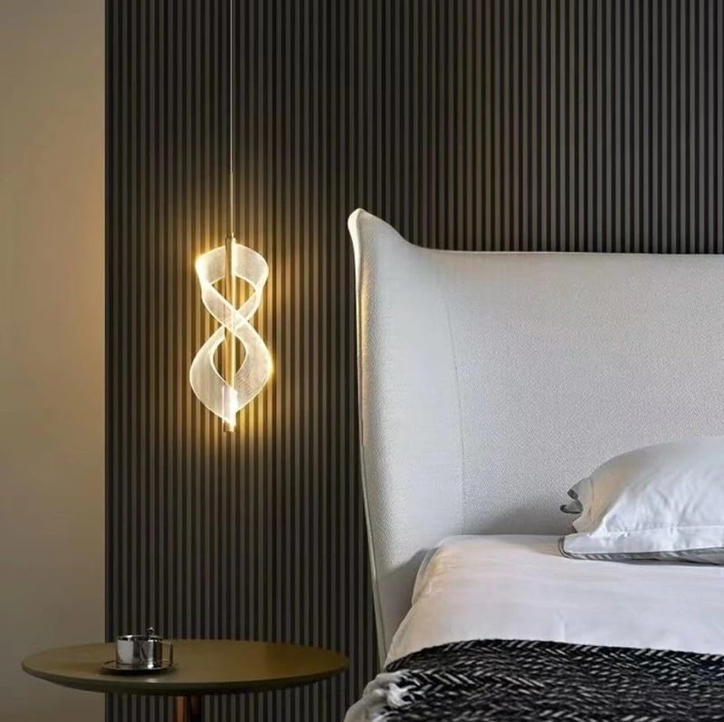 CITRA Led Pendant Light Acrylic Wavy Island Ceiling Lights (Gold) - Warm White - Image 2