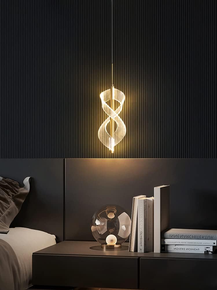 CITRA Led Pendant Light Acrylic Wavy Island Ceiling Lights (Gold) - Warm White - Image 1