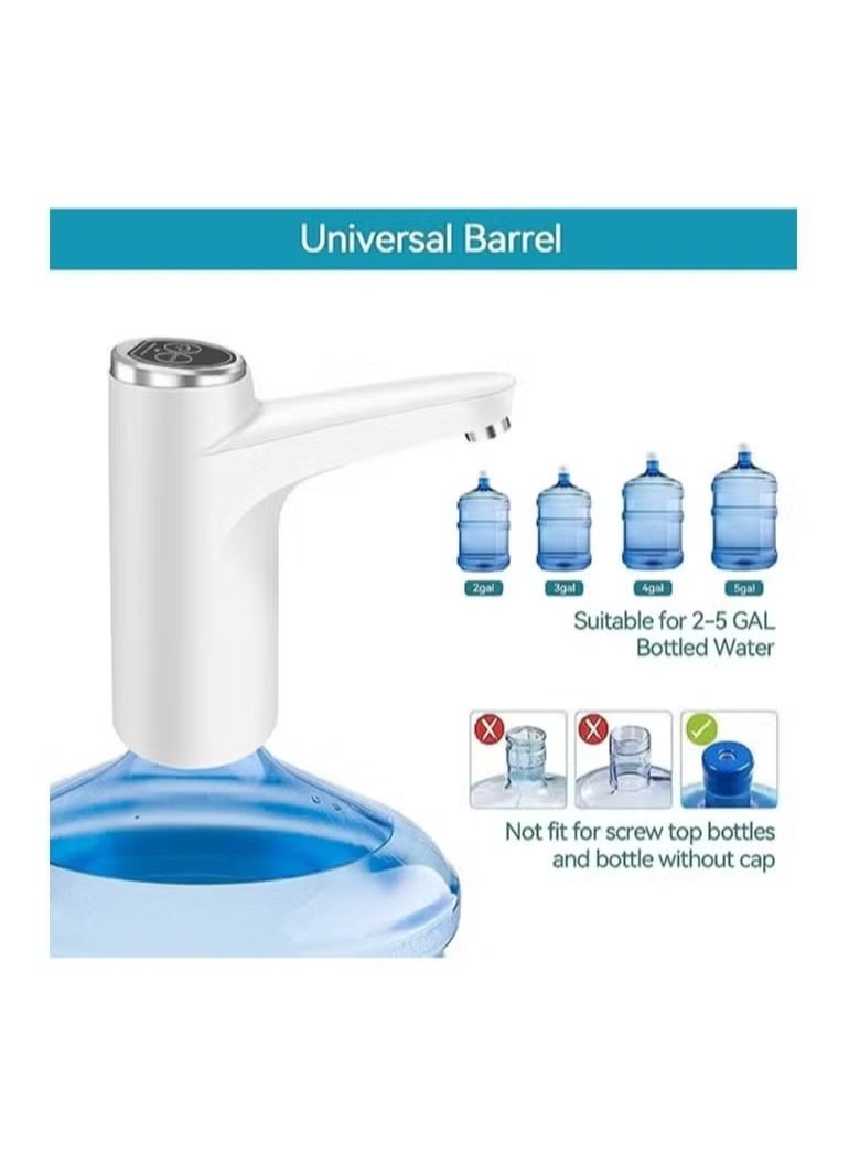 JAJEEK Water Dispenser Pump for 5 Gallon Bottle – USB Charging, Automatic Off Button, Universal Fit – Easy to Use, White  - Image 4