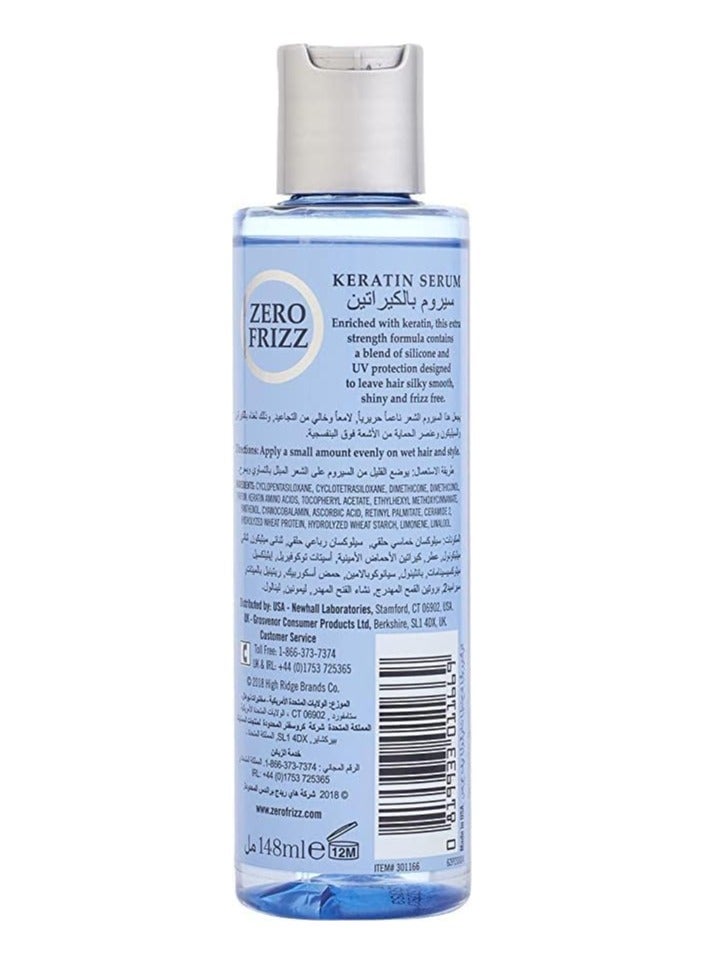Zero Frizz Keratin Hair Serum 148ml | Frizz-Fighting Smoothing Serum for Silky, Tangle-Free Finish | Alcohol-Free & Moisture-Locking Formula for Dry, Unruly Hair - Image 4