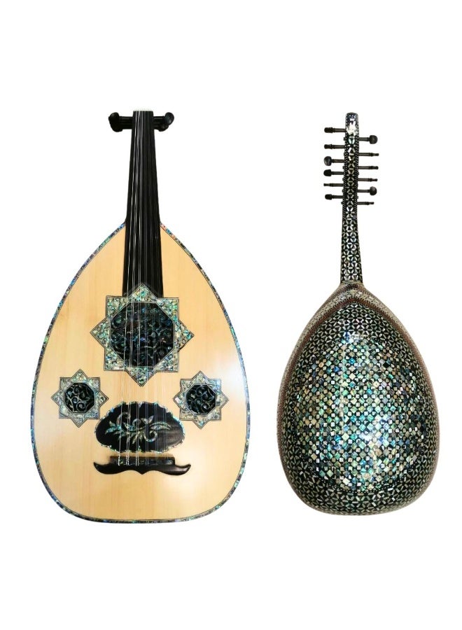 Al-Karz Music Musical Oud Super Deluxe Mother of Pearl Alalami Spruce Top Ebony Pegs Aurora Strings 