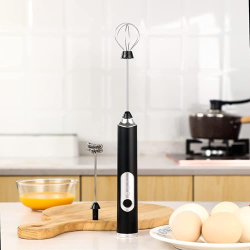 Konquer TimeS Milk Frother Handheld, Stainless Steel Electric Coffee Whisk And Egg Beater, Rechargeable Battery Powered Automatic Milk Foamer Drink Mixer For Latte, Cappuccino, Hot Chocolate, Matcha - Image 3