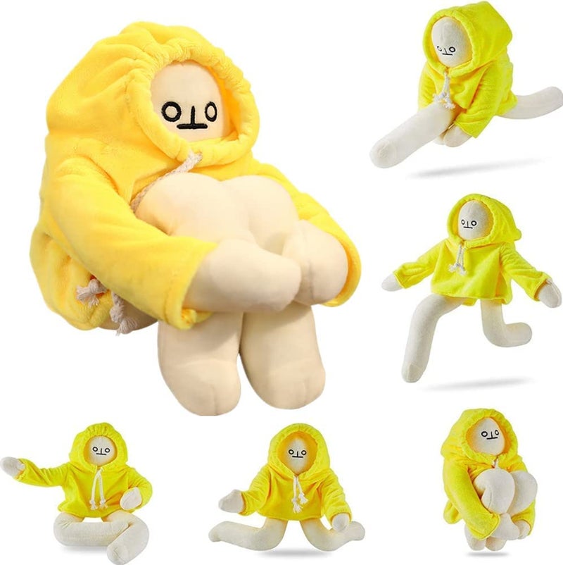 sunfedmiss Plush Banana Man Toy 16inch Weird Banana Man Doll with Magnet Funny Poseable Decompression Toy Stuffed Animals Doll Gifts for Boys Girls Birthday Party ChristmasYellow - Image 2