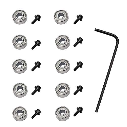 Wolfride 10Pcs Router Bit Bearing Set Top Bearings for Flush Trim Router Bit|Interior Dia: 3/16” & Outer Dia: 1/2” - Image 1