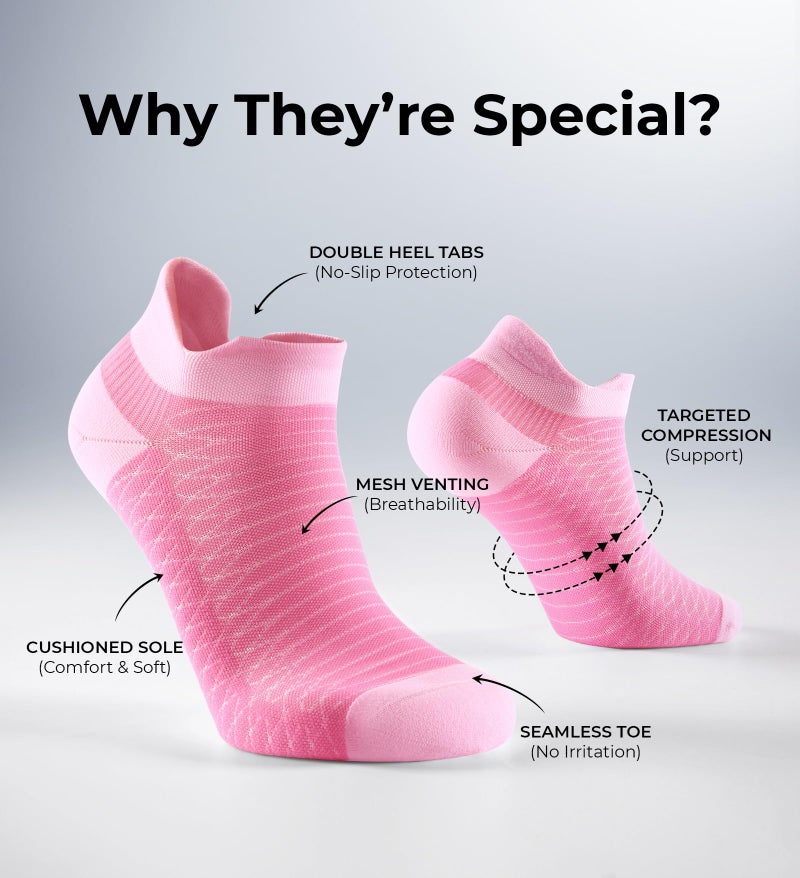FITRELL Ankle Compression Socks for Women & Men - Cushioned Arch Support Running Socks, Plantar Fasciitis Relief, Vibrant Mixed 6 Pairs, S/M - Image 3