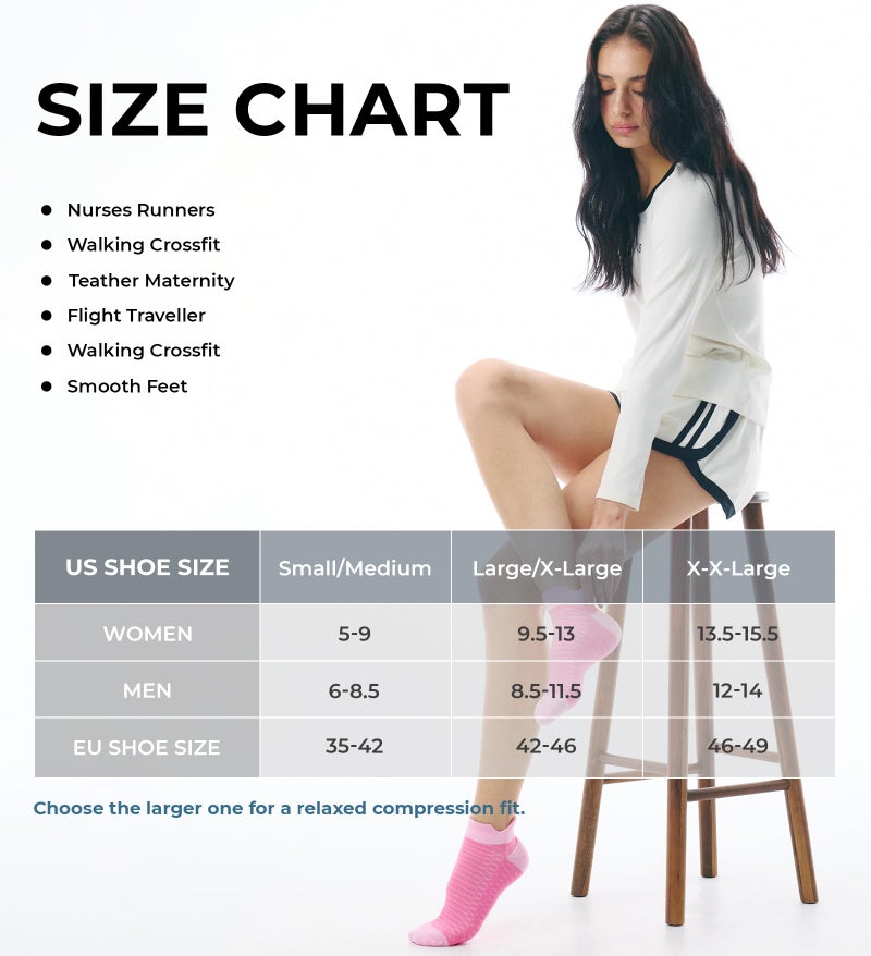 FITRELL Ankle Compression Socks for Women & Men - Cushioned Arch Support Running Socks, Plantar Fasciitis Relief, Vibrant Mixed 6 Pairs, S/M - Image 2