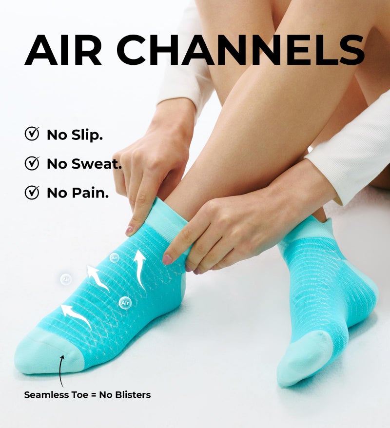 FITRELL Ankle Compression Socks for Women & Men - Cushioned Arch Support Running Socks, Plantar Fasciitis Relief, Vibrant Mixed 6 Pairs, S/M - Image 5
