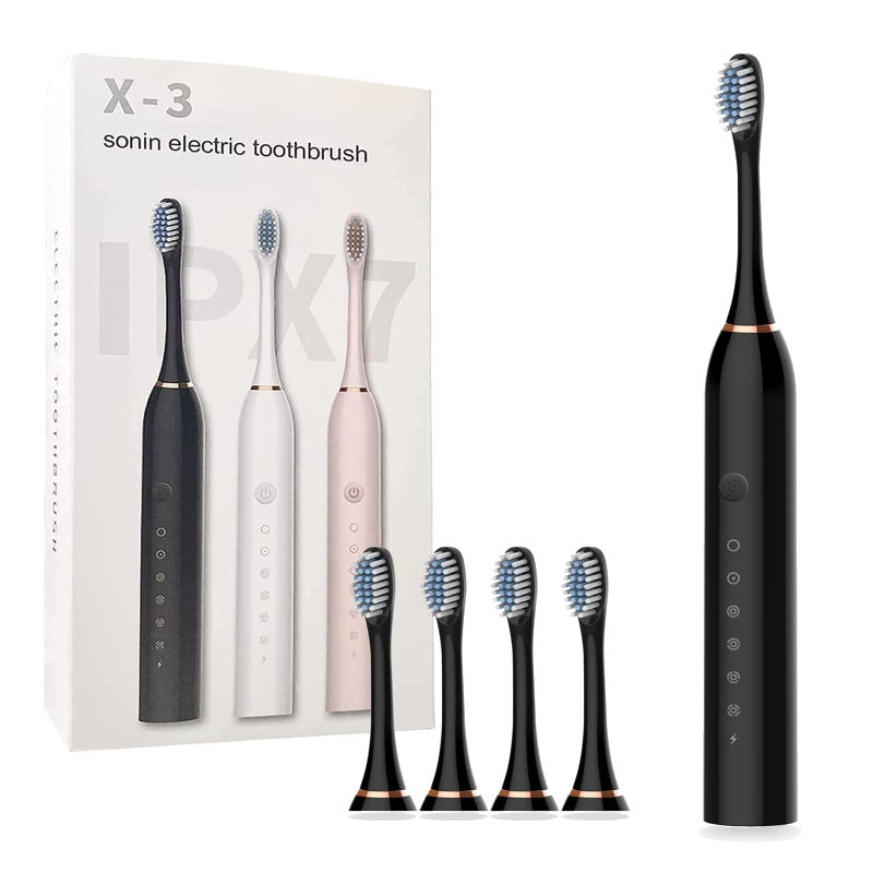 Sonic Electric Toothbrushes USB Rechargeable Ultrasonic Tooth Brush with 4 Brush Heads 6 Cleaning Modes and Smart Timer IPX7 Waterproof Cleaning Toothbrushes for Adults and Kids - Image 1
